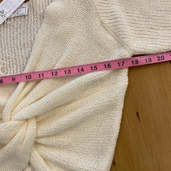 Knit Twist Sweater Crop Top New Small White - Picture 5 of 9